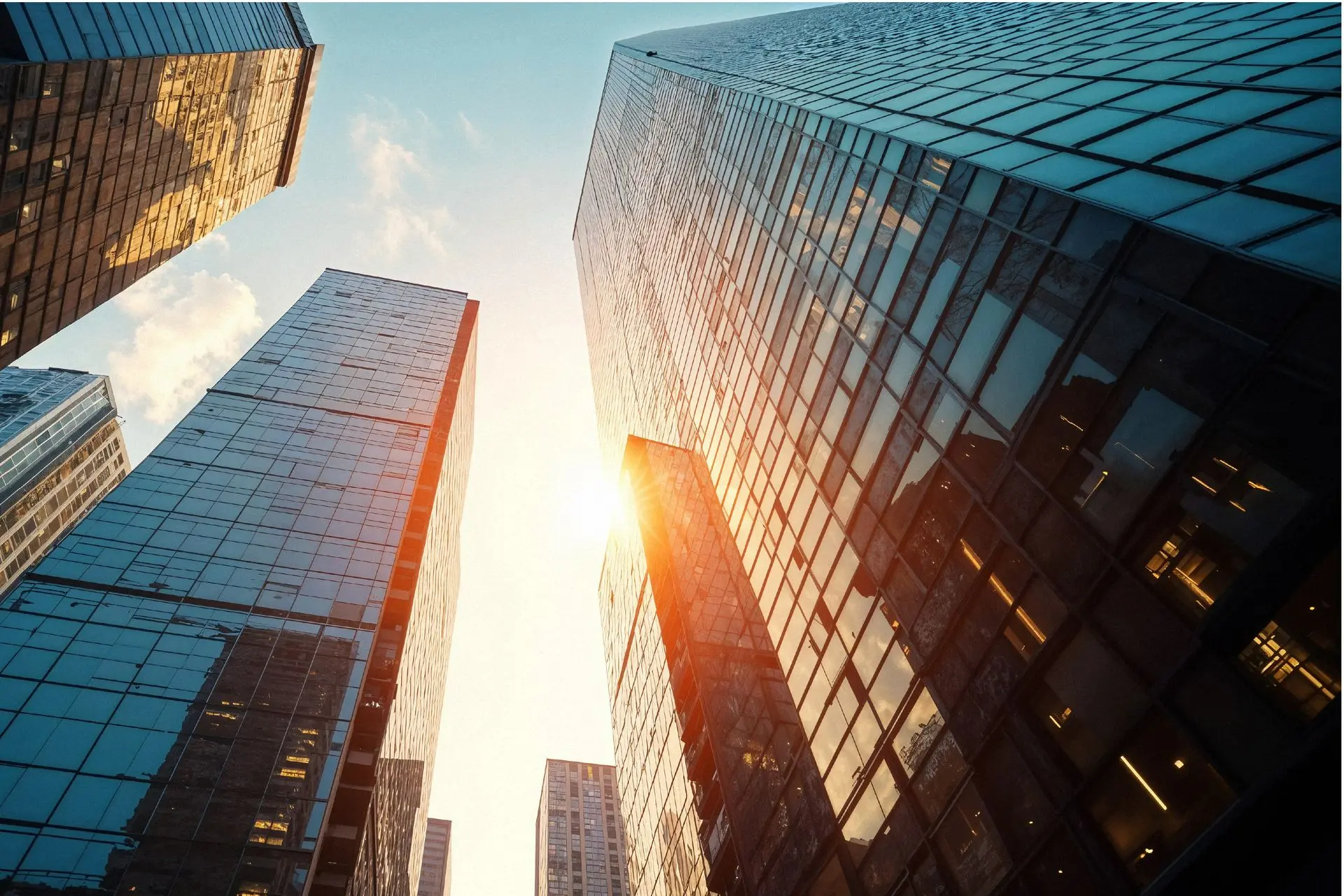 Edificios corporativos que representan empresas medianas y grandes en crecimiento
